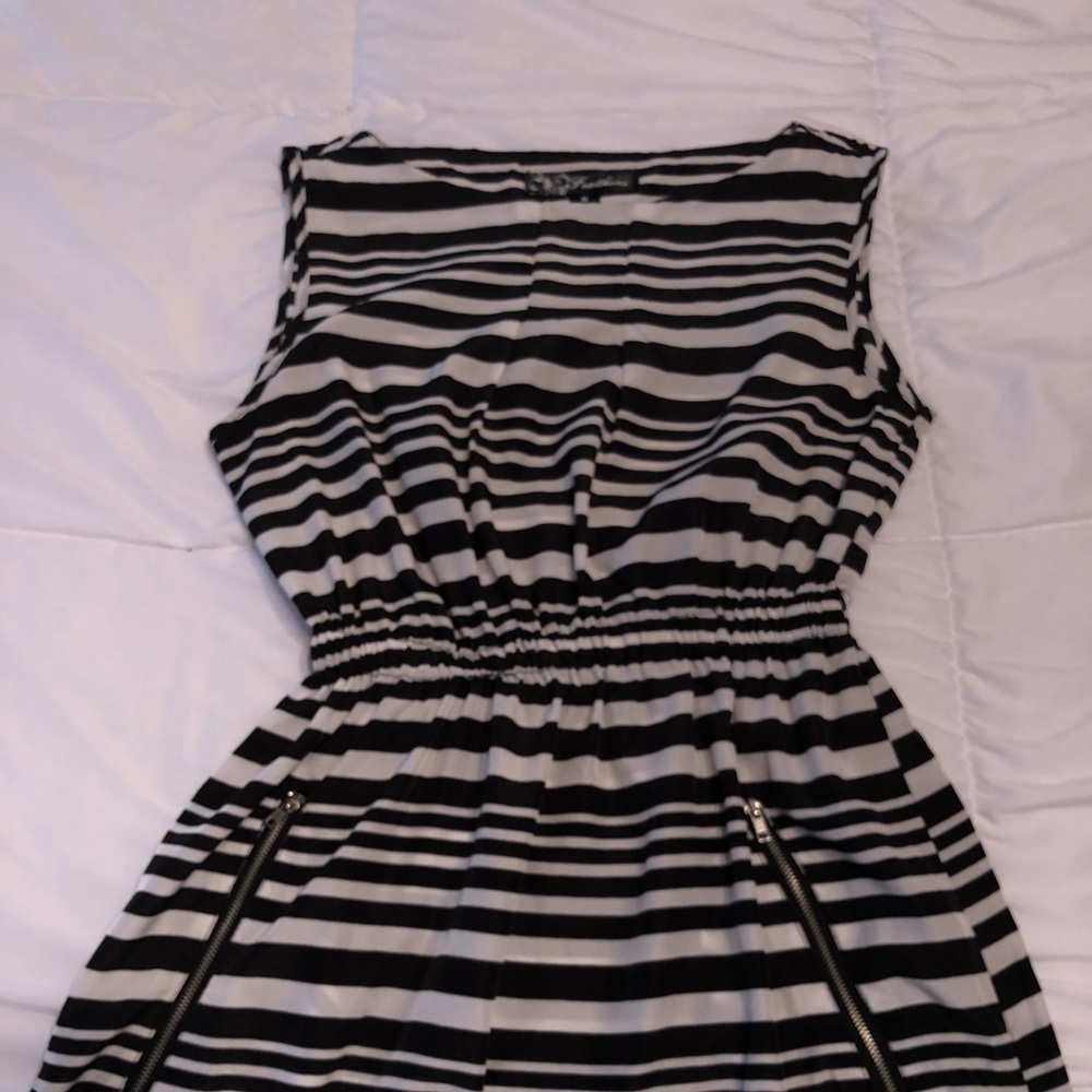 Black & White Stripe Dress size M - Light weight